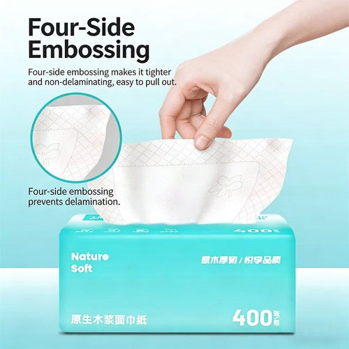 YUXUAN Trusted Care Facial Tissue Paper, 5-ply, 400 sheets/pack，30- Pack